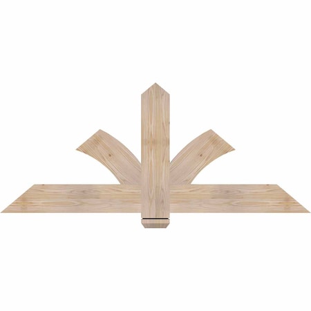 Ekena Millwork Redmond Smooth Timber Gable Bracket, Douglas Fir, 60"W x 25"H x 1 1/2"D x 5 1/2"F, 10/12 Pitch GBW060X25X0206RED00SDF